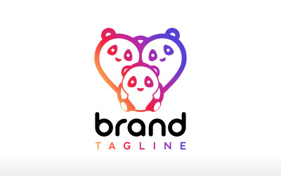 Design de logotipo do Love Panda Logotipo do Panda Cuddle cation Logotipo do Love Family Logotipo do Carinho Afeto Loja de presentes