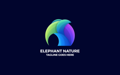 Elephant Nature Gradient Colorful Logo