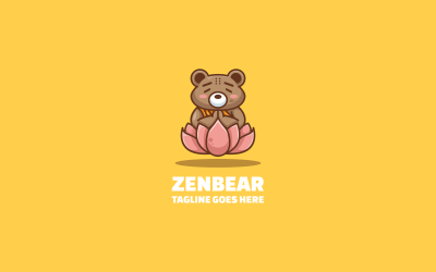 Zenbear-Maskottchen-Cartoon-Logo