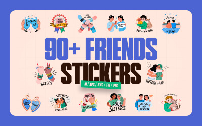 Modern Friends-stickerpakket