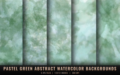 Pastel Green Abstract Watercolor Backgrounds