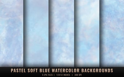 Pastel Soft Blue Watercolor Backgrounds