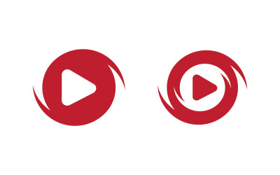 Logotyp der Play-Taste. Designvorlage für Markenidentität in der Unterhaltungsbranche, Version 3