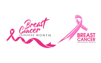 Pink ribbon breast cancer awareness event Vector illustration design v.1