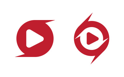 Play button logotype. Entertainment brand identity design template v.2