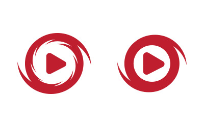 Play button logotype. Entertainment brand identity design template v.7
