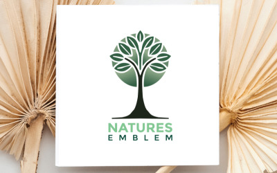 Plantilla elegante de logotipo de árbol natural