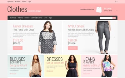 Grote maten kleding Magento-thema