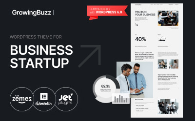 GrowingBuzz - 适用于企业服务网站的初创企业 WordPress 主题