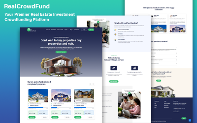 RealCrowdFund – HTML-Vorlage für eine Crowdfunding-Plattform für Immobilieninvestitionen