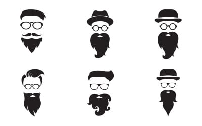 Character Moustache icon illustration design template