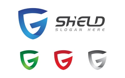 G Letter with shield security vector illustration design template v.1