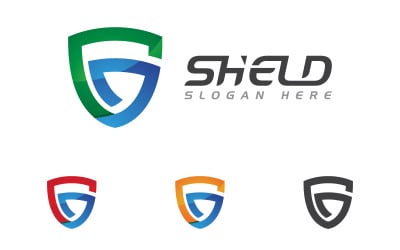 G Letter with shield security vector illustration design template v.2