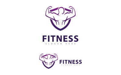 Gym Logo Ontwerp Sjabloon, Fitnessclub Creatieve Symbolen 0