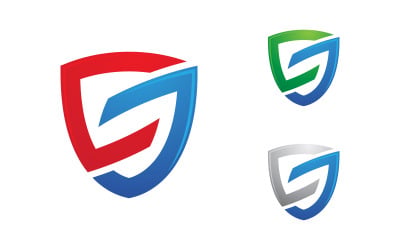 S Letter with shield security vector illustration design template v.1