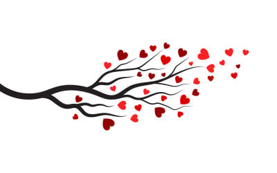 Tree branch love vector illustration design template v.5
