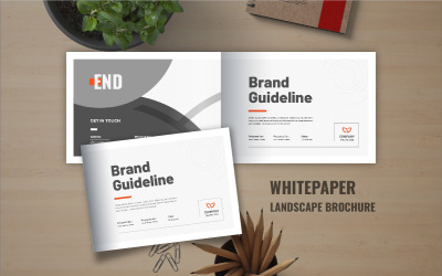 Brand guideline brochure, logo guideline or landscape brand manual brochure template design layout