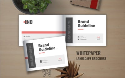 Brand style guideline brochure, logo guideline or landscape brand manual brochure layout