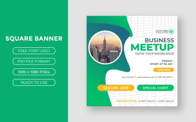 Business Meetup Social Media Square Post Template