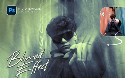 Grunge Blur Photo Effect - Photoshop Template