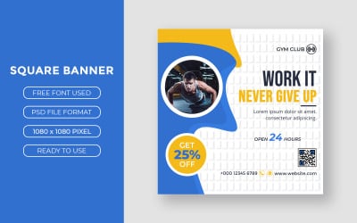 Gym Center Social Media Post Banner