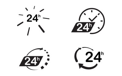 Hız daha hızlı teslimat 24 Saat simge vektör çizim tasarım şablonu v.2