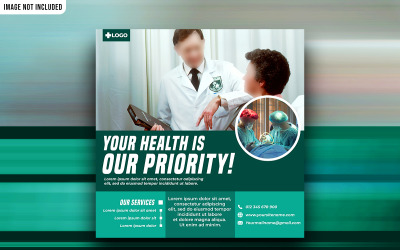 Kreativa medicinska sociala medier marknadsföringsvektor banner mall