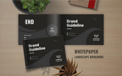 Markenrichtlinienbroschüre, Logorichtlinie oder Querformat-Markenhandbuch-Broschüren-Design-Vorlagenlayout