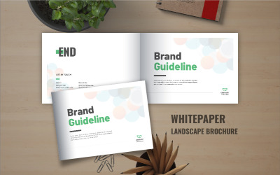 Markenstilrichtlinienbroschüre, Logorichtlinie oder Querformat-Markenhandbuchbroschüren-Designlayout