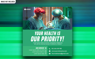 Modello vettoriale per annunci promozionali sui social media medici