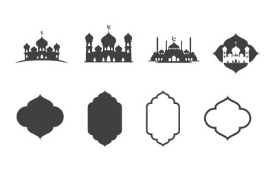 Mosque Muslim abstrakt element, islamisk ikon design illustration mall v.1