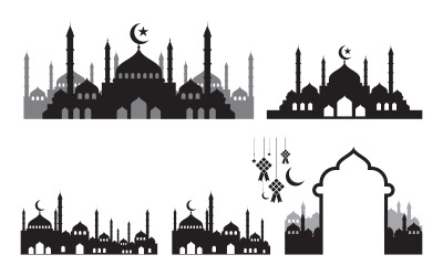 Muslim abstract element, Islamic icon design illustration template v.1