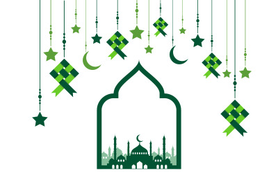 Muslim abstract element, Islamic icon design illustration template v.2