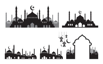 Muslimskt abstrakt element, islamisk ikon design illustration mall v.1