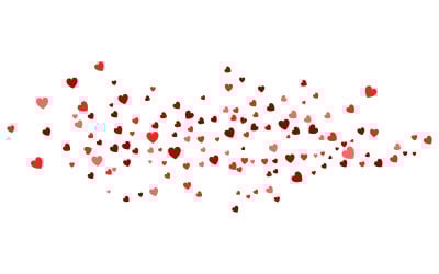 Red flying hearts valentine day bright love passion vector illustration design template