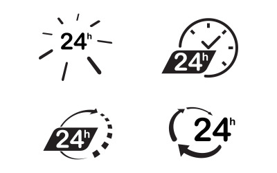 Snabbare leverans 24 timmars ikon vektorillustration designmall v.2