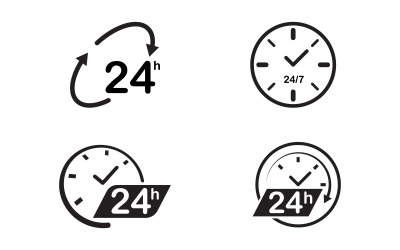 Snabbare leverans 24 timmars ikon vektorillustration designmall v.5
