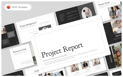Szablon prezentacji PowerPoint Raportu Projektowego
