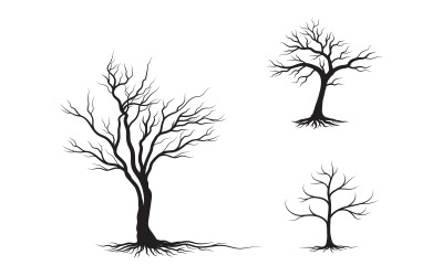 Träd med torra grenar vektor illustration designmall