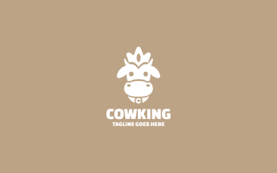 Cowking Einfaches Maskottchen-Logo