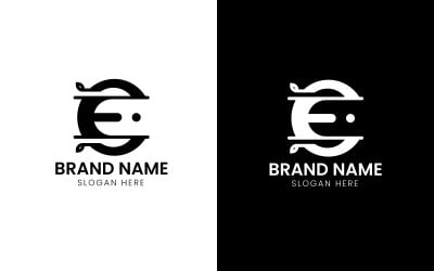 Letter E leaf voctor company logo-701