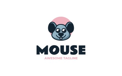 Logo mascotte semplice del topo 3