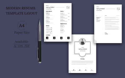 Plain white color Resume Template