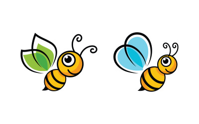 Animal cute Bee vector icon illustration design template v.3