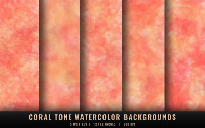 Coral Tone Watercolor Backgrounds