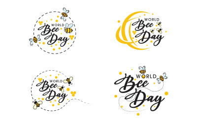 Hexagon med bee illustration av Bee vektor designmall