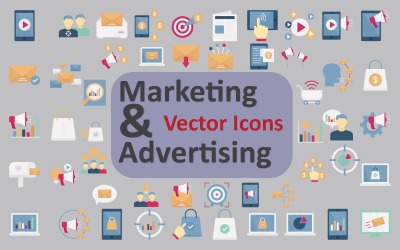 Kreatywne ikony marketingu i reklamy dla nowoczesnych kampanii