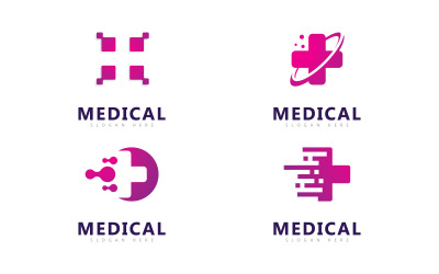 Lékařská technologie Logo Vector Template, Creative Pharmacy Logo vektorový design 13