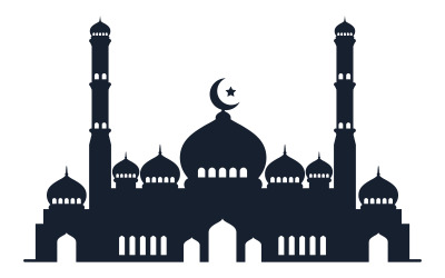 Muslimskt element abstrakt moskébyggnad. Islamisk händelse dag ikon designmall