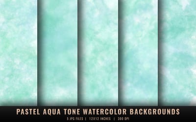 Pastel Aqua Tone Watercolor Backgrounds